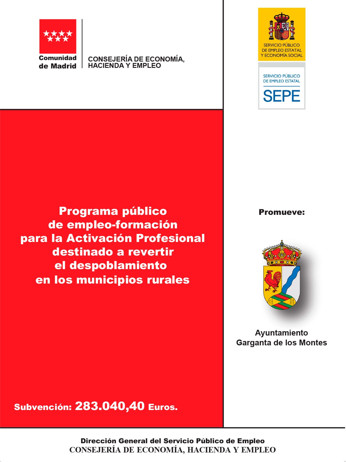 Programa público de empleo-formación para la Activación Profesional para combatir despoblamiento en municipios rurales